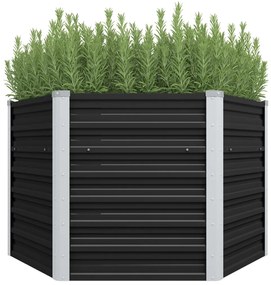 vidaXL Strat înălțat de grădină antracit 129x129x77 cm oțel galvanizat
