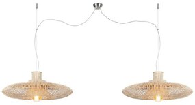 Lustra realizata manual din rattan, material natural, durabil si ecologic Kalahari L duble KALAHARI/70/H2/N