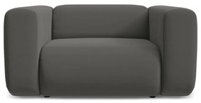 Fotoliu gri cu tapițerie din catifea Ekahi – Makamii