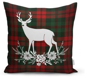 Set 4 fețe de pernă și un napron de masă cu model de Crăciun Minimalist Cushion Covers Tartan Christmas