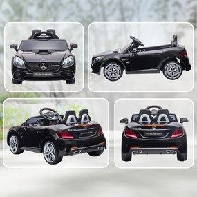 AIYAPLAY Mașină Electrică pentru Copii 3-6 Ani cu 2 Motoare, Telecomandă și Design Sportiv, Dimensiuni 107x62,5x44 cm, Negru | Aosom Romania