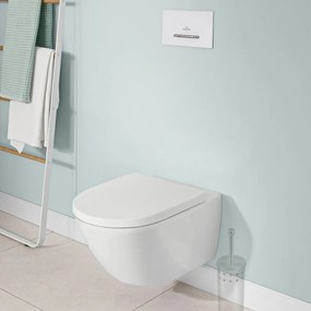 Vas Wc suspendat rimless, Subway 3.0, cu Twist Flush, alb, cu capac soft close si quick release, Villeroy  Boch