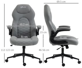 Scaun de birou ergonomic Vinsetto, înălțime reglabilă, 65.5x69.5x112-122 cm, Gri deschis