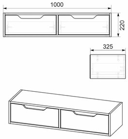 Dulap Suspendat Alberto Walnut 100x32.5x22 cm