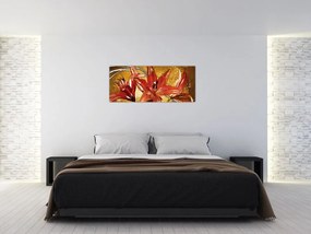 Tablou cu flori de crini (120x50 cm)