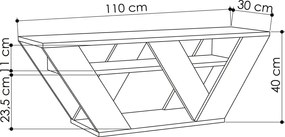 Comoda TV, Hanah Home, Pipralla, 110x40x30 cm, Marmura Carrara