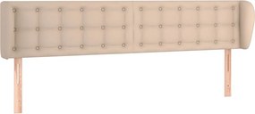 vidaXL Tăblie pat cu aripioare cappuccino 203x23x78/88cm piele eco