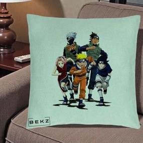 Perna Personalizata Naruto Echipa 7 Kakashi Sensei, 40x40 cm, Verde Menta, Husa Detasabila, Perna Inclusa, BEKZ®