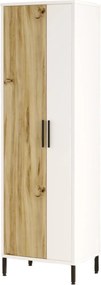Dulap DY1-WK, alb/stejar, PAL melaminat, cu 2 usi, 50x36x165 cm