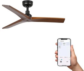 Ventilator smart sistem TUYA si telecomanda KLIM S 92,5cm, negru/ nuc