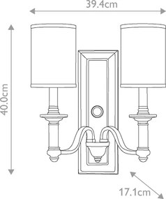 Hinkley HK-SUSSEX2 - Aplică de perete SUSSEX 2xE14/40W/230V crom mat