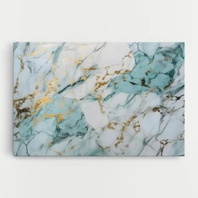 Tablou Canvas, 80x120cm, Dormitor si Living, Abstracte, Marble, Light Green Gold Line