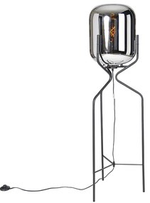 Lampa de podea de design neagră cu sticlă fumurie - Bliss