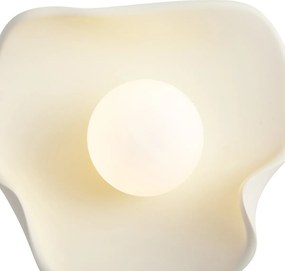 Lampă de perete Japandi Crem cu sticlă albă - Parel