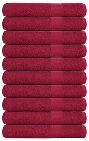 vidaXL Prosoape pentru saună 10 buc Bordeaux 360 g/m² 100% bumbac