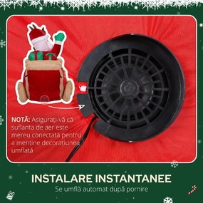Outsunny Decorație de Crăciun Gonflabilă de 2,4 m pentru Exterior, Moș Crăciun Gonflabil cu Sanie și Reni, 6 Lumini LED și Suflantă, pentru Grădină și Interior | Aosom Romania