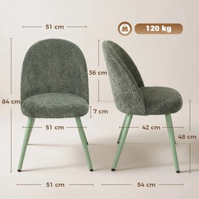 HOMCOM Set 2 Scaune pentru Dining din Catifea cu Șezut Tapițat, Verde Închis | Aosom Romania