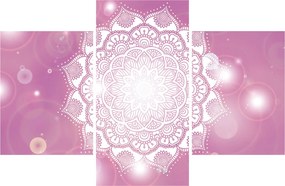 Tablou - Mandala pe fundal roz (90x60 cm)
