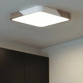 Brilagi - Corp de iluminat LED reglabil PILANA LED/48W/230V stejar/alb 56x56 cm + telecomandă