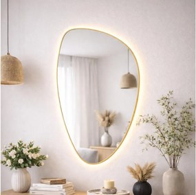 Baltica Design- Oglindă LED cu iluminare integrată STONE FLUID 15W/230V 4500K 92x55 cm IP65 auriu