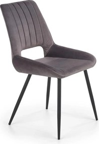 Scaun tapitat K404, gri/negru, stofa/metal, 52x58x88 cm