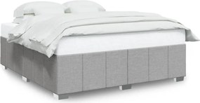 vidaXL Cadru de pat fără saltea, gri deschis, 200x200 cm, textil