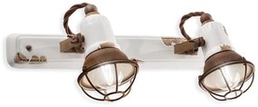 Aplica cu 2 spoturi design retro realizata manual din ceramica LOFT