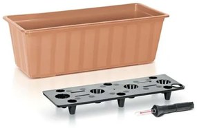 Jardiniera pentru flori cu sistem irigatie, 11 L, 60x18x14 cm, maro, Prosperplast