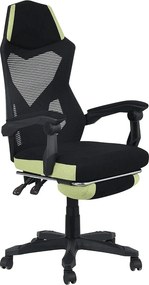 Scaun gaming JORIK NEW, negru/verde, plasa/plastic, 60x65x108/118 cm