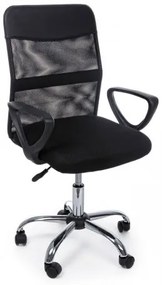 Scaun de birou ergonomic, tapitat cu stofa si piele ecologica Nairobi Negru, l47xA51xH94-104 cm