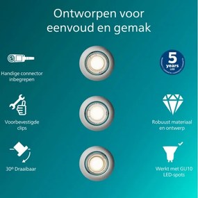 Philips - Set de 3 corpuri de tavan încastrate PERIDOT 1xGU10/7W/230V argintiu