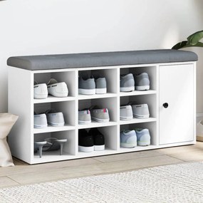 vidaXL Bancă de pantofi, alb, 102x32x50 cm, lemn prelucrat