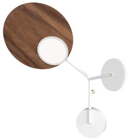 Lampă de perete Ballon 3 left, mai multe variante - TUNTO Model: cadre și parte fixă albe, panou de lemn nuc