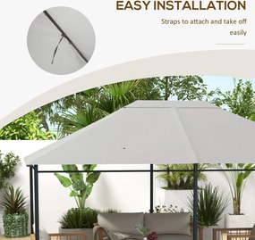 Outsunny Acoperiș de Schimb pentru Foișor, Rezistent la Intemperii, 397 x 297 cm, Gri Deschis | Aosom Romania