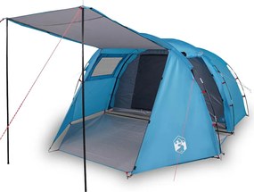 vidaXL Cort de camping tunel pentru 4 persoane, albastru, impermeabil