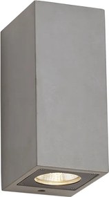 Lampă modernă de perete pentru exterior gri cu 2 lumini IP44 - Pompei