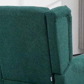 HOMCOM Scaun Accent Clasic cu Picioare de Lemn, Verde închis | Aosom Romania