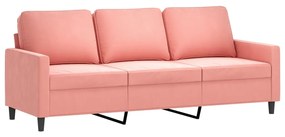 Set de canapele cu perne, 2 piese, roz, catifea