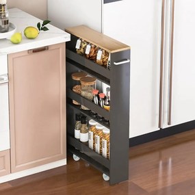 Raft de depozitare pe 4 niveluri, cu rafturi deschise, gri