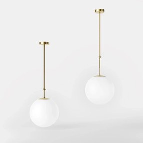 Lustra cu inaltime reglabila din alama si sticla Musa