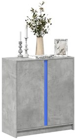 vidaXL Dulap cu LED, gri beton, 77x34x85 cm, lemn prelucrat