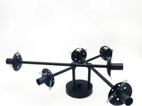 Brilagi - Lustru aplicat MALIVA 6xE14/15W/230V negru/fumuriu