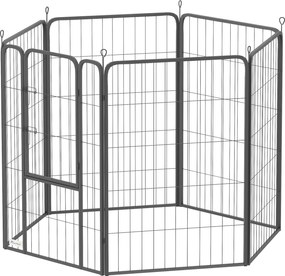 PawHut Țarc pentru câini cu 6 panouri, robust, cu ușă sigură, pentru interior și exterior, pentru grădină, camping, 100 cm înălțime | Aosom Romania