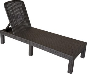 şezlong de grădină poziţionabil, maro, ZAMA