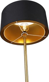 Lampa de podea moderna aurie cu abajur negru cu auriu - Simplo