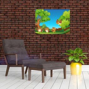 Tablou - Bufnițe vesele (70x50 cm)