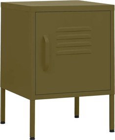 vidaXL Noptieră, verde măsliniu, 35x35x51 cm oțel