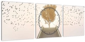 Tablou - Pod spre necunoscut (cu ceas) (90x30 cm)