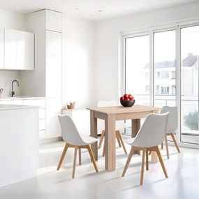 Set de masă Amina 4+1 alb-stejar Sonoma