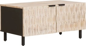 vidaXL Masă de cafea Alb 80 x 50 x 40 cm Lemn de mango solid